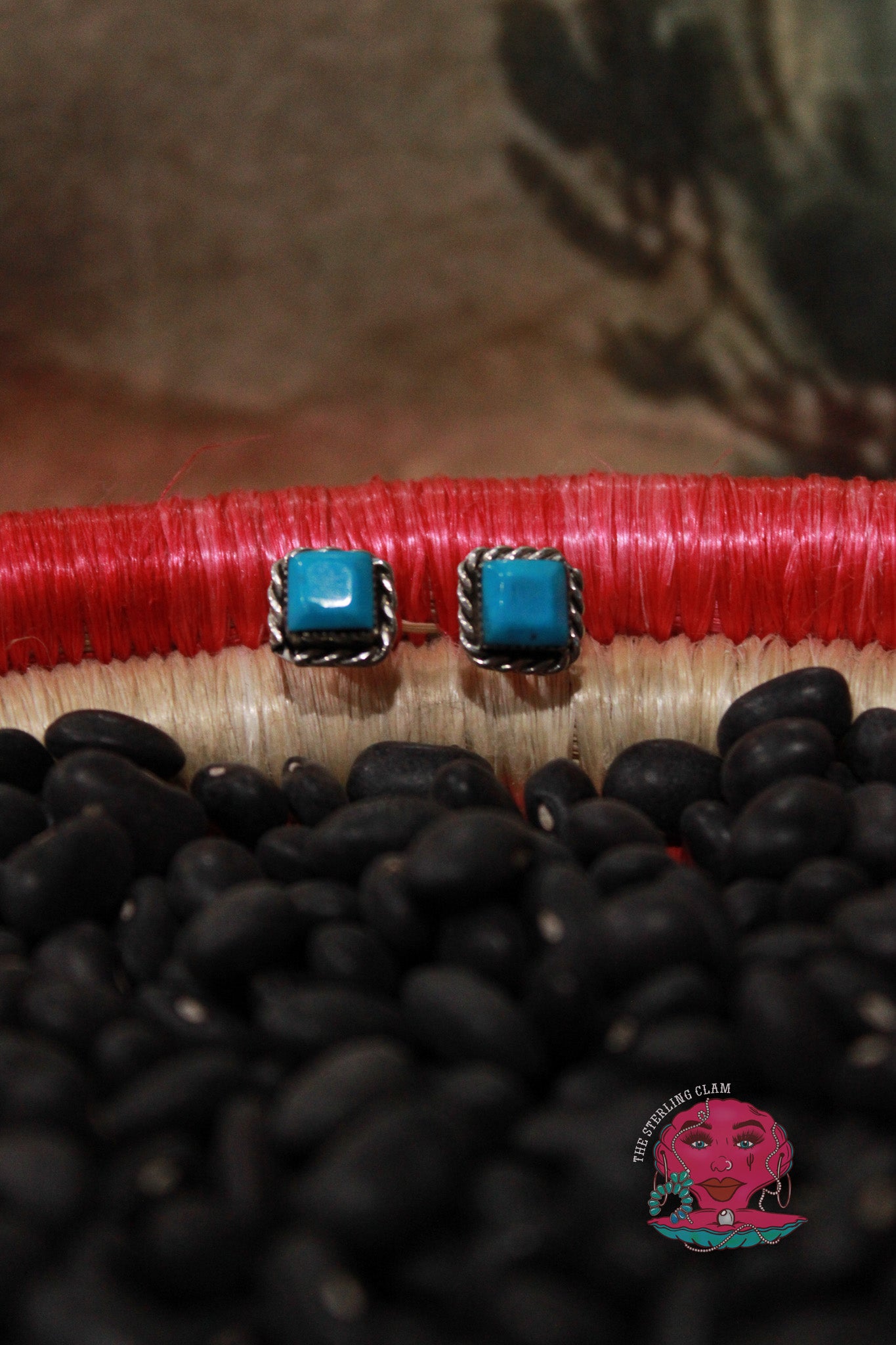 The Square Studs--Turquoise